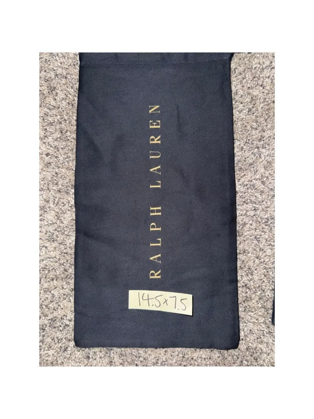 Ralph Lauren Black Gold Drawstring Dust Bag Travel Shoe Purse Storage